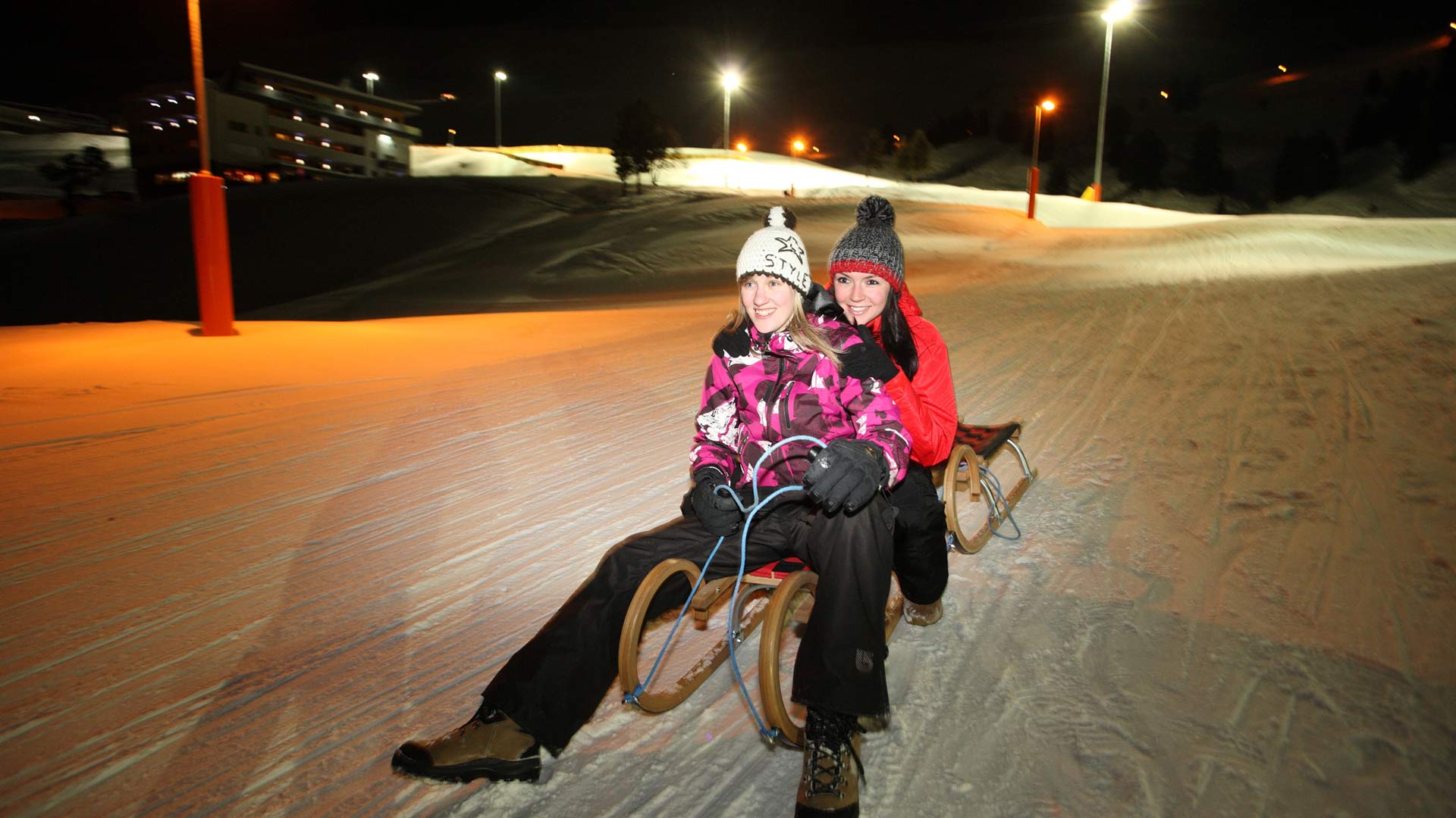 Night tobbogganing in Hochgurgl