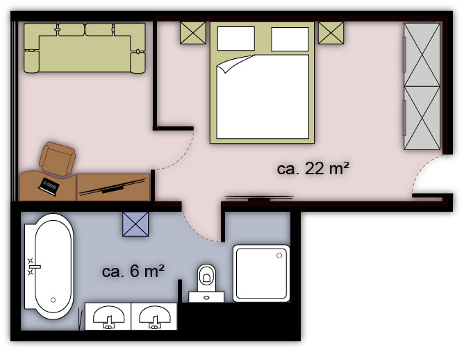 Halbappartement I Zimmerskizze