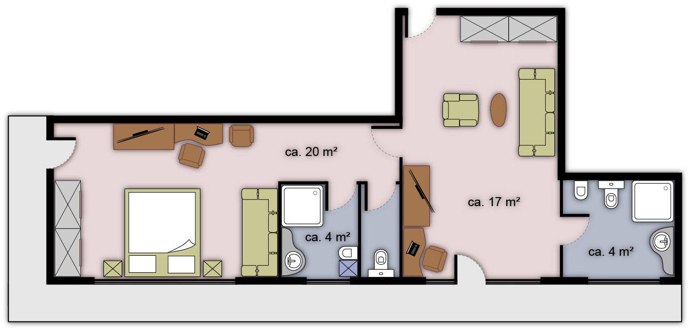 Layout of Halbappartement II